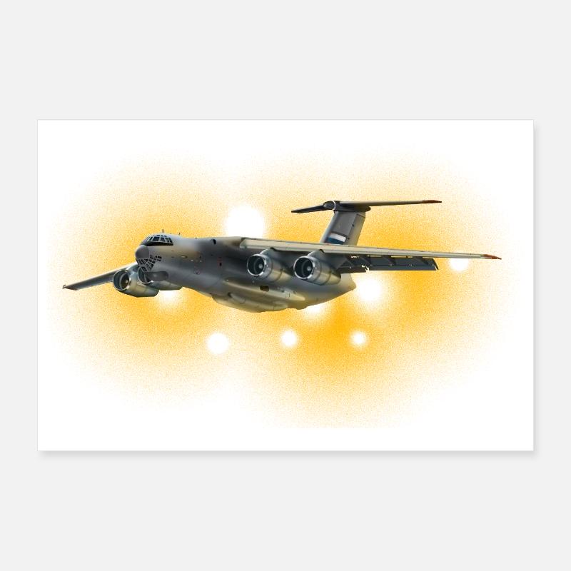 Cargo plane in solar fire Poster 12" x 8" (30x20 cm)