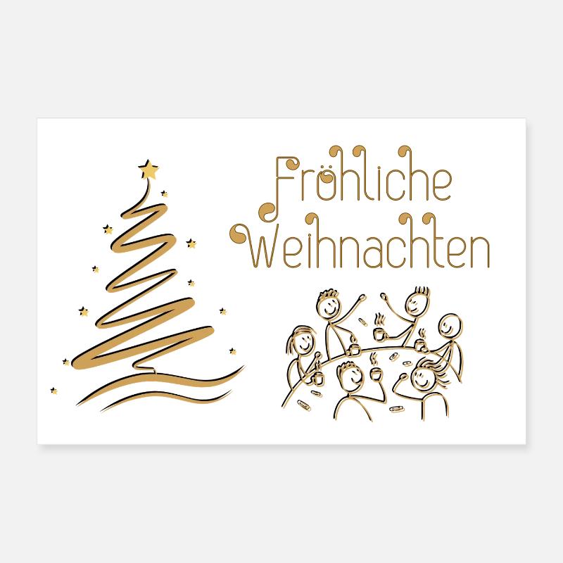 Fröhliche Weihnachten gesellige Runde im Advent Poster 30x20 cm