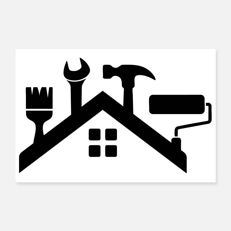 Logo de la maison et de l’artisanat – Hammer Brush Paint Roller Poster 30 x 20 cm