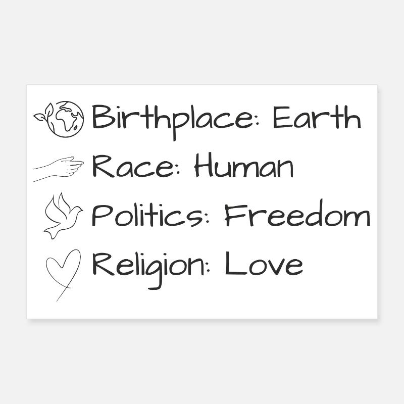 One Earth. One Humanity. One Love. Poster 30x20 cm