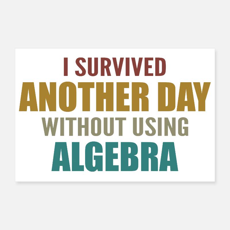 I survived without doing algebra today Poster 12" x 8" (30x20 cm)