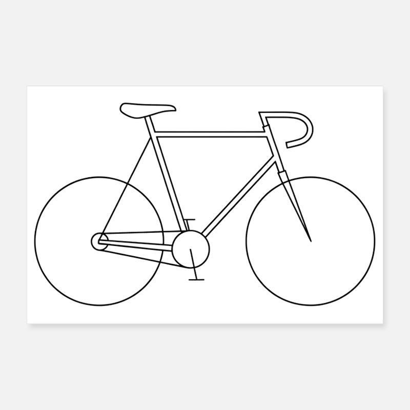 Bicycle Silhouette Minimal Design for Bikers Poster 12" x 8" (30x20 cm)