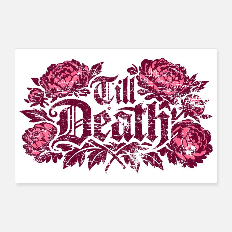 Till Death Florale Gothic | Valentine's Day Poster 12" x 8" (30x20 cm)