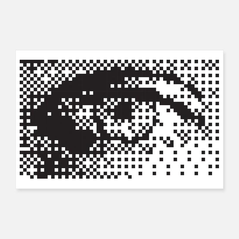 Mitternachts-Pixel-Augenmuster Poster 30x20 cm