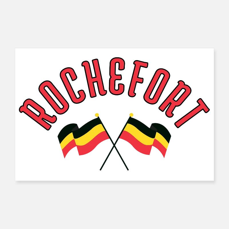 Drapeaux de Rochefort en Belgique Poster 30 x 20 cm