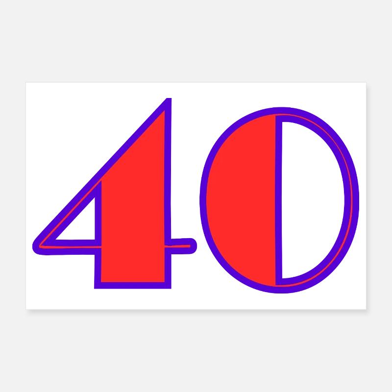 40. 40 ANS. 40e ANNIVERSAIRE. ANNIVERSAIRE 40 ANS. Poster 30 x 20 cm