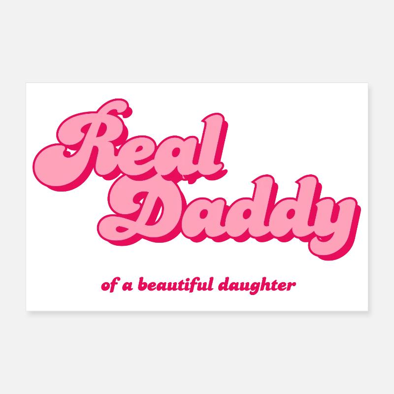 Écriture rose du vrai papa Poster 30 x 20 cm