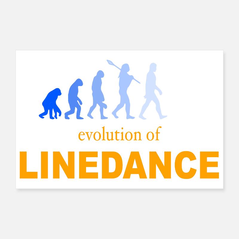 Évolution de la danse en ligne - Poster 30 x 20 cm - blanc