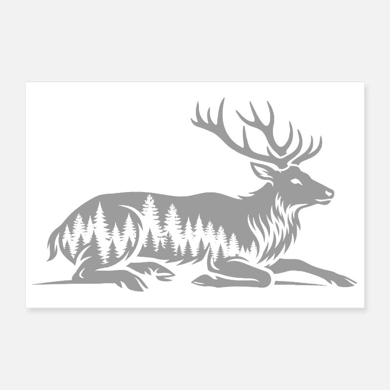  Hirsch Poster 30x20 cm