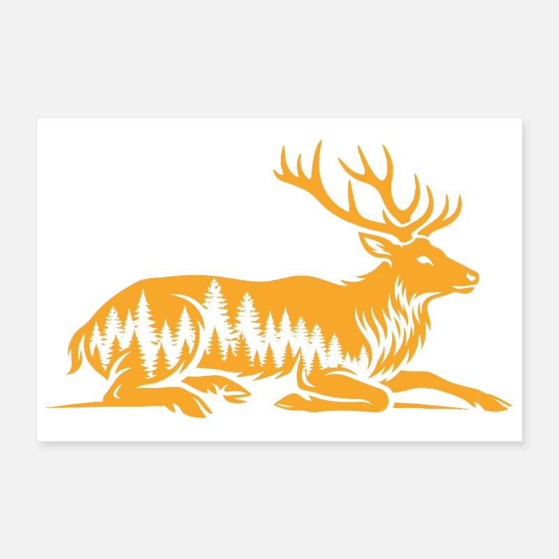 Deer Poster 12" x 8" (30x20 cm)