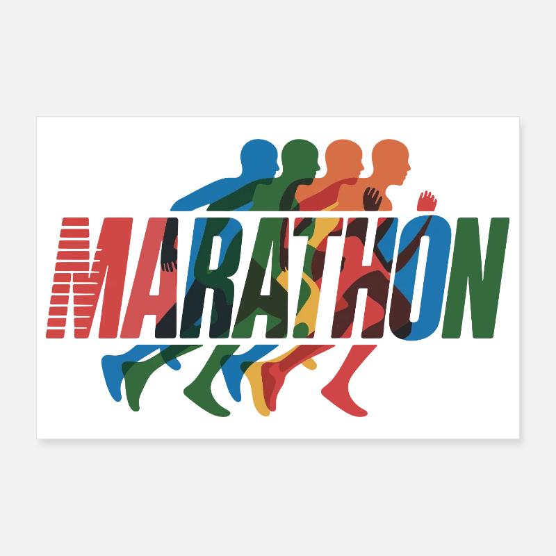 Marathon Color Run Poster 30 x 20 cm