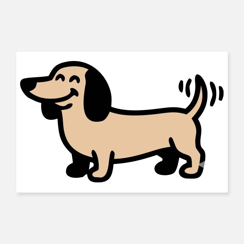 Comic du Chien Teckel Joyeux Poster 30 x 20 cm