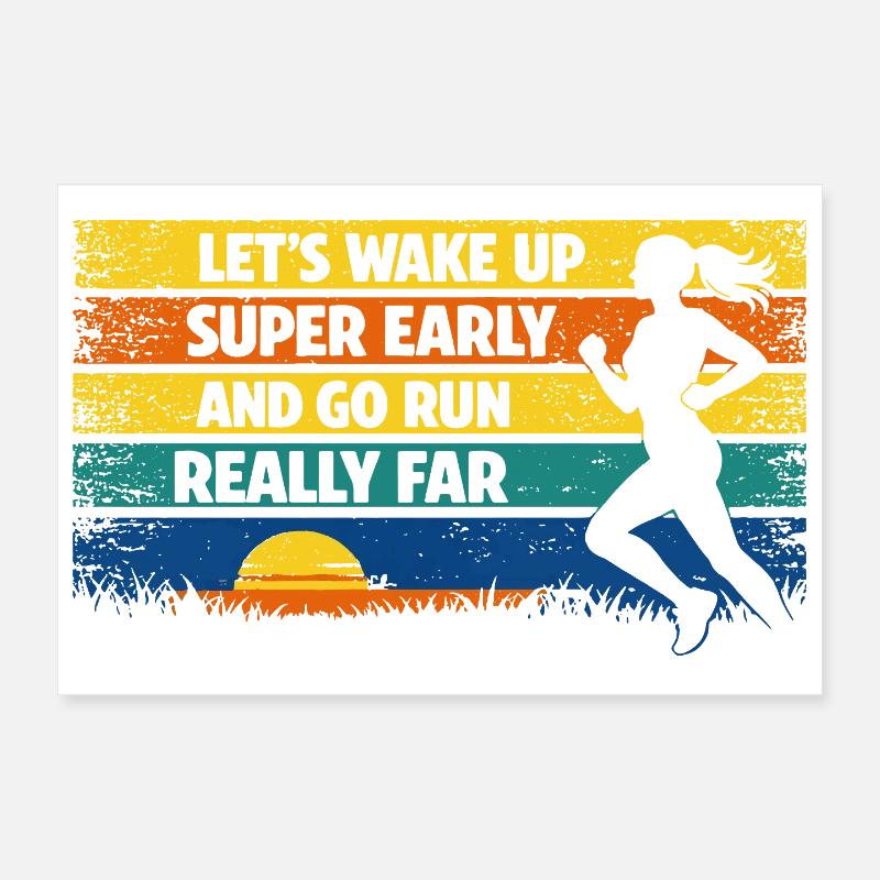 Courir, jogging, drôle, dire Sunrise Rétro Poster 30 x 20 cm