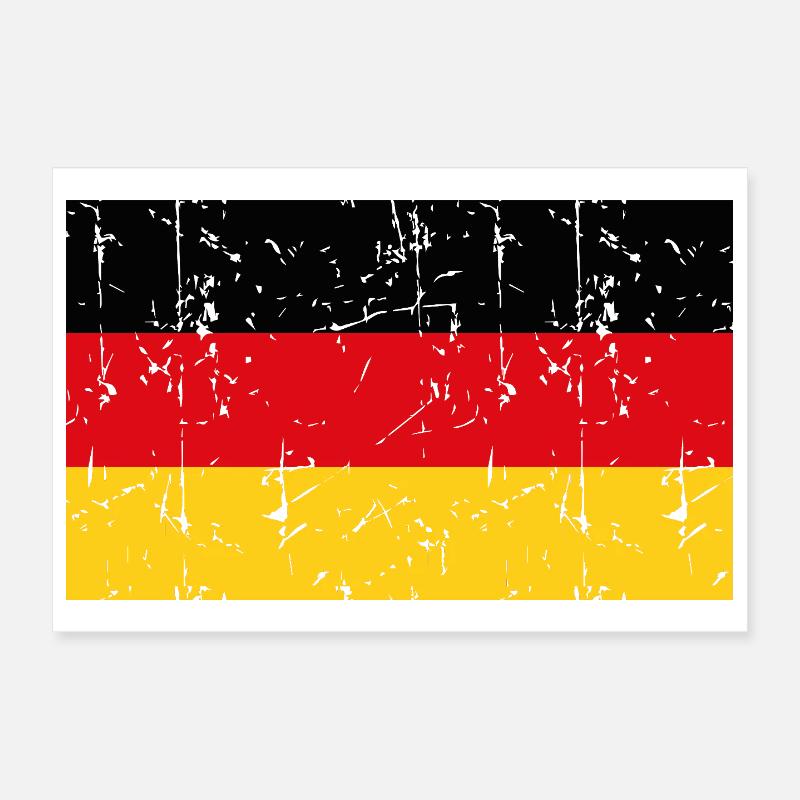 Germany Flag Vintage Poster 12" x 8" (30x20 cm)
