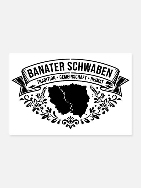 Banater Schwaben | Wappen | Tradition - Poster 30x20 cm - Weiß - Vorne