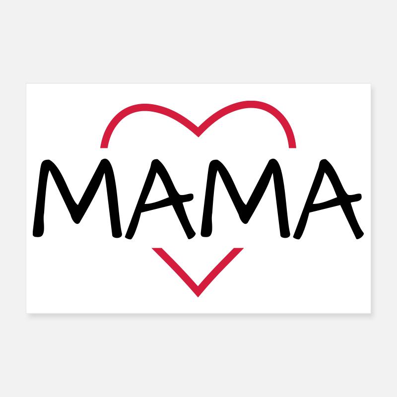 Mama Herz Geschenk Muttertag Geburtstag Poster 30x20 cm