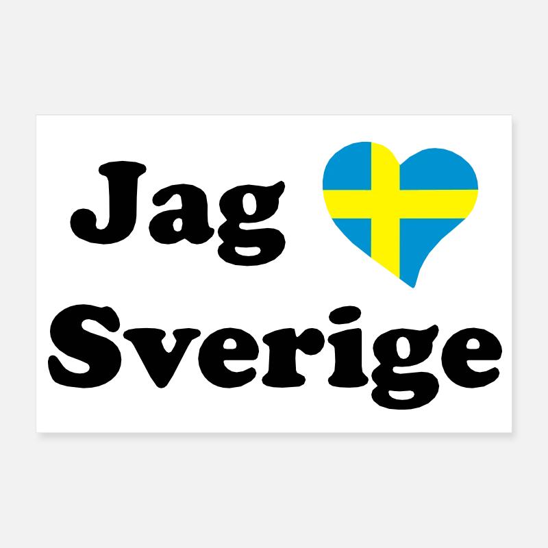 Jag älskar Sverige - J'aime la Suède Poster 30 x 20 cm