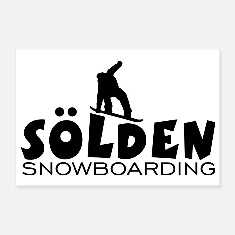 Sölden Snowboarding Poster 12" x 8" (30x20 cm)