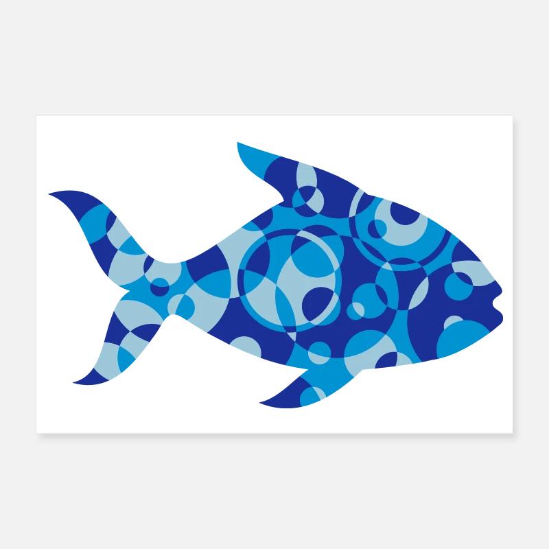 Fisch aus Formen und Muster Poster 30x20 cm