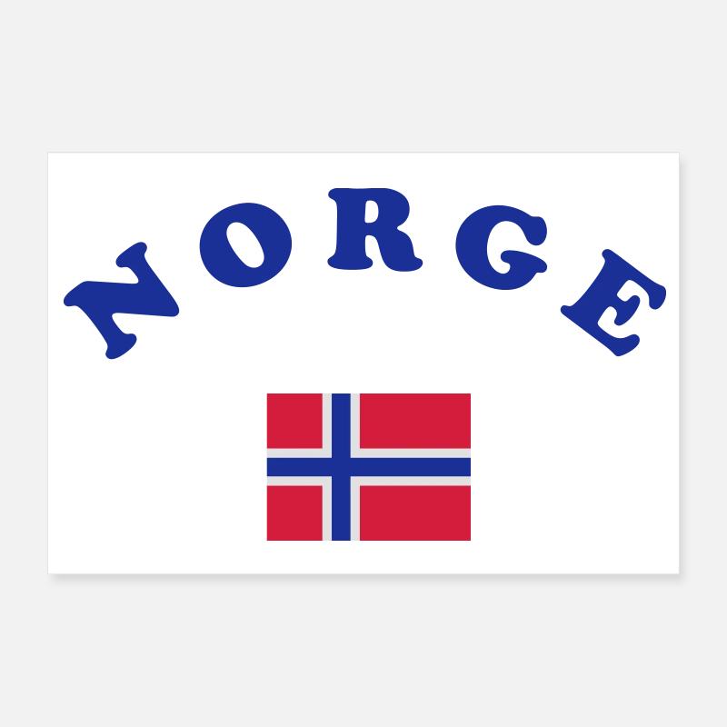 Drapeau norvégien Poster 30 x 20 cm