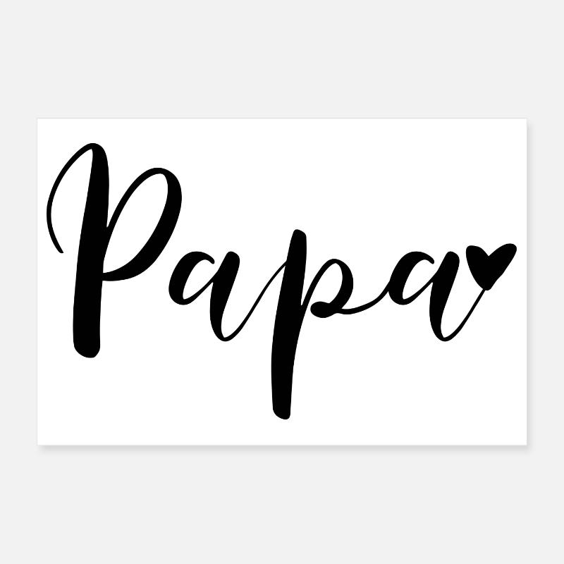 Papa Herz Geschenkidee Poster 30x20 cm