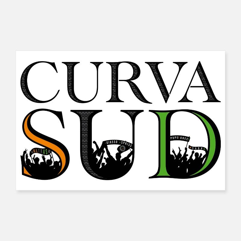 Curva Sud - Poster 30x20 cm - Weiß