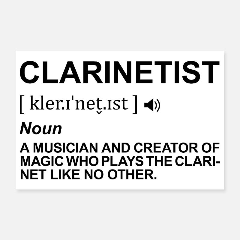 Clarinet player pronunciation Poster 12" x 8" (30x20 cm)