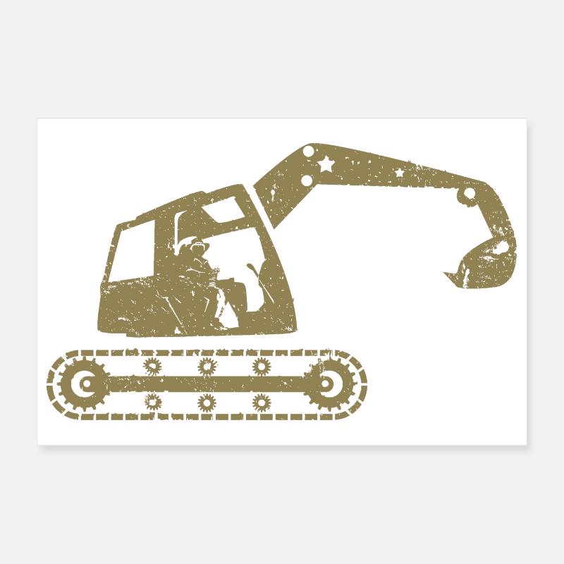 Bagger Baggerfahrer Baugeräteführer – Poster 30x20 cm