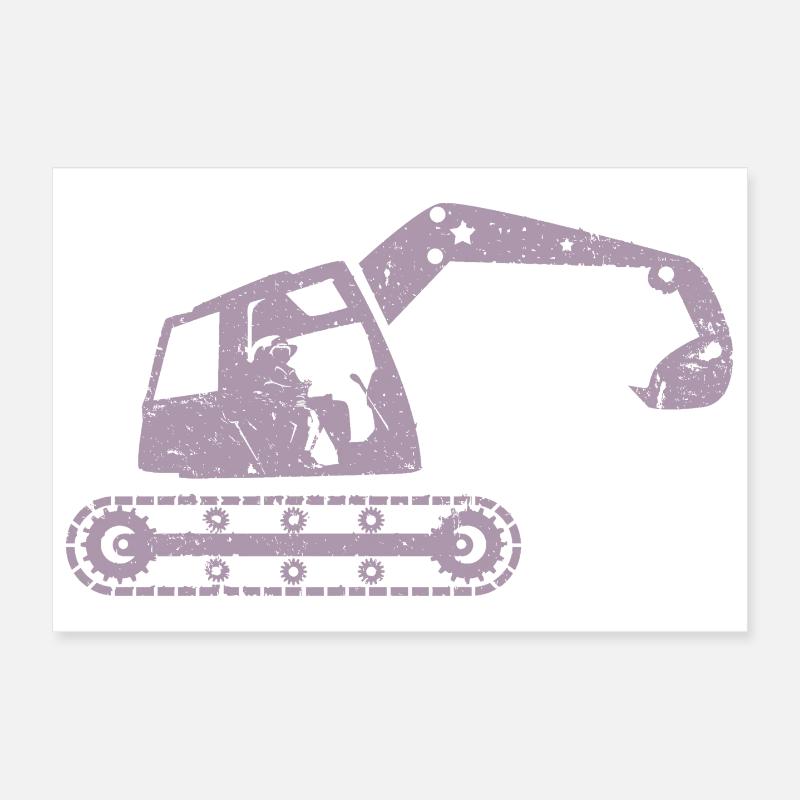 Excavatrices, opérateurs d’excavatrices, opérateurs d’équipement de construction – Poster 30 x 20 cm