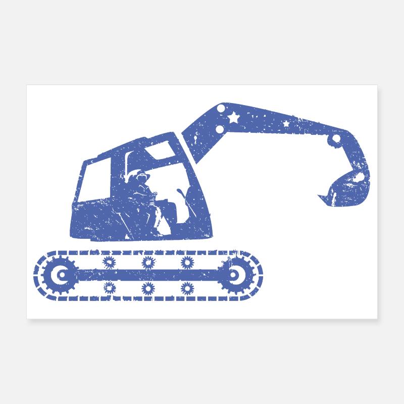 Excavator Excavator Operator Construction Equipment Operator Poster 12" x 8" (30x20 cm)