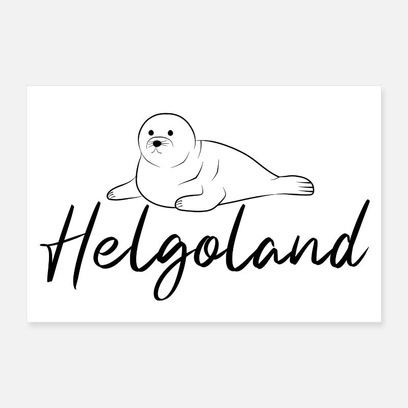 Helgoland Robbe - Poster 30x20 cm - Weiß