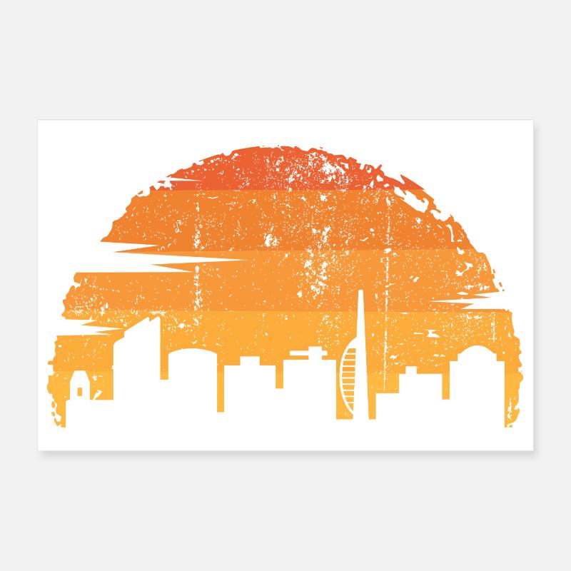 Coucher de soleil sur l’horizon doré Poster 30 x 20 cm