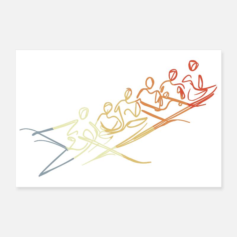Dessin de l’équipe d’aviron Poster 30 x 20 cm