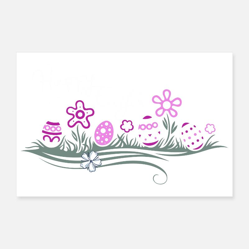 Oeufs de Pâques de Pâques dans l’herbe Poster 30 x 20 cm