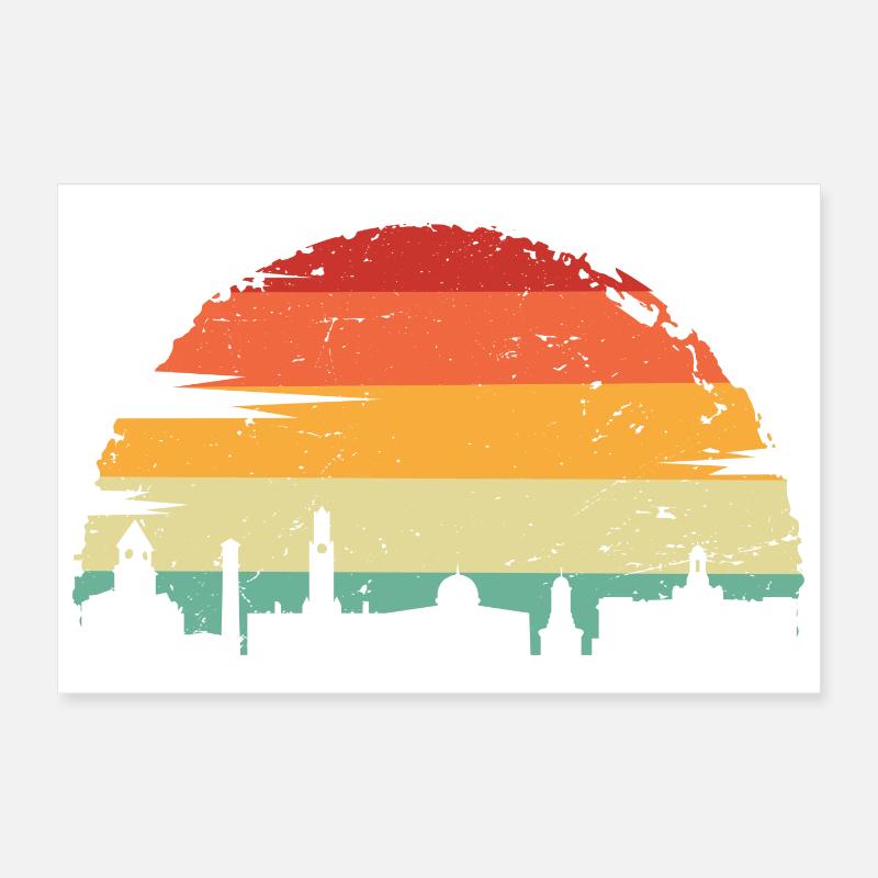 Horizon du coucher de soleil éclatant Poster 30 x 20 cm