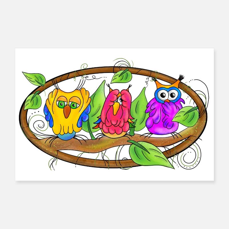 Wisdom - Owl Edition Poster 12" x 8" (30x20 cm)