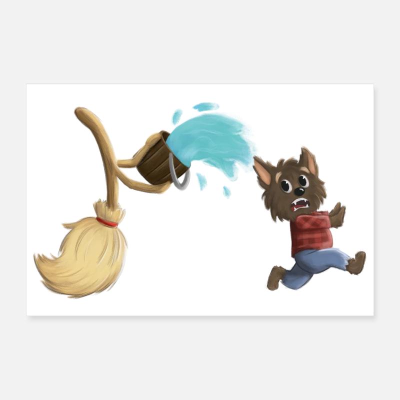 The sorcerer's apprentice as werewolf Poster 12" x 8" (30x20 cm)