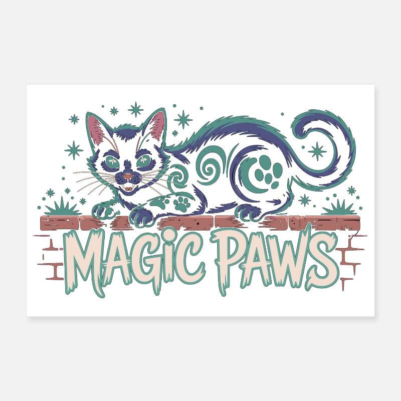 Conception magique de chat enchanté Poster 30 x 20 cm