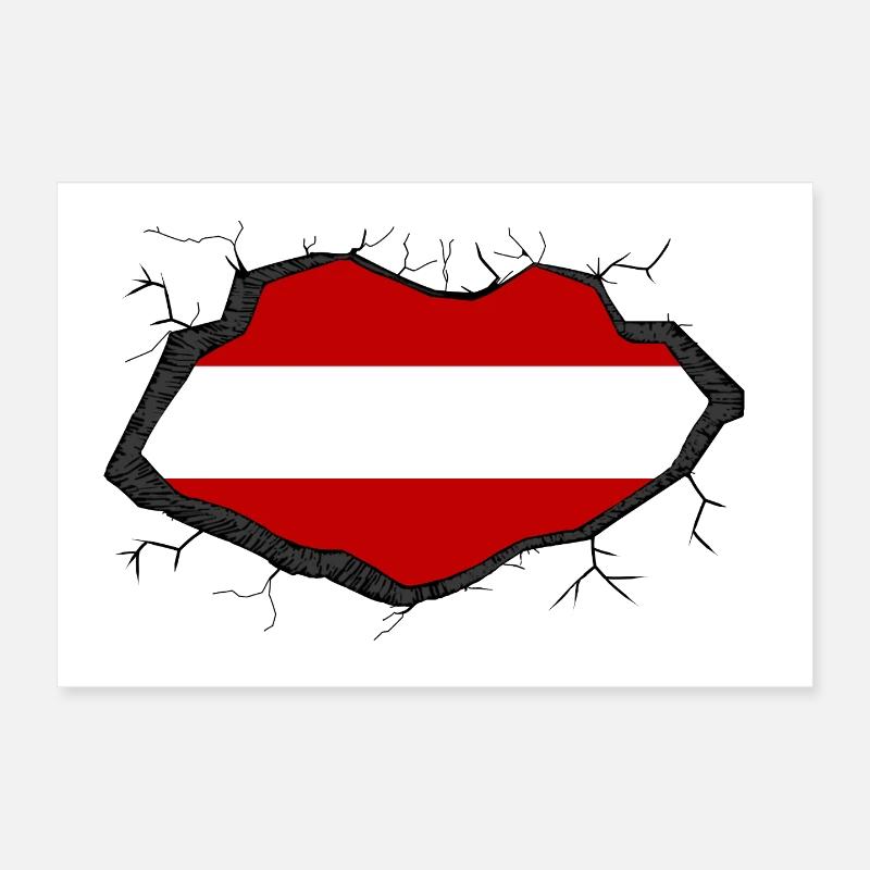 Austria Flag Poster 12" x 8" (30x20 cm)