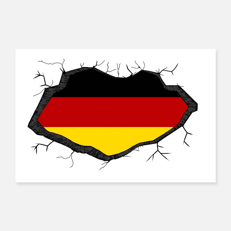 Germany Flag Poster 12" x 8" (30x20 cm)