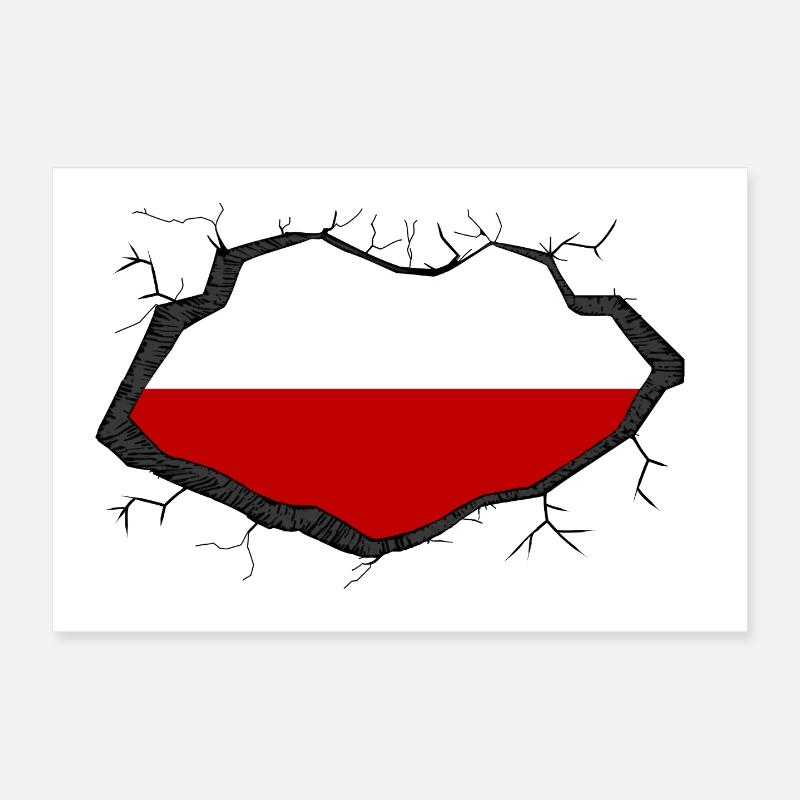 Drapeau polonais Poster 30 x 20 cm