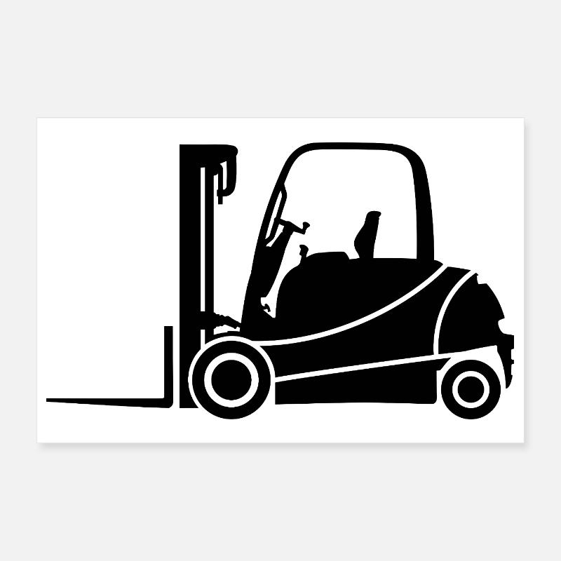 Gabelstapler Silhouette: Transport & Staplerfahrer Poster 30x20 cm