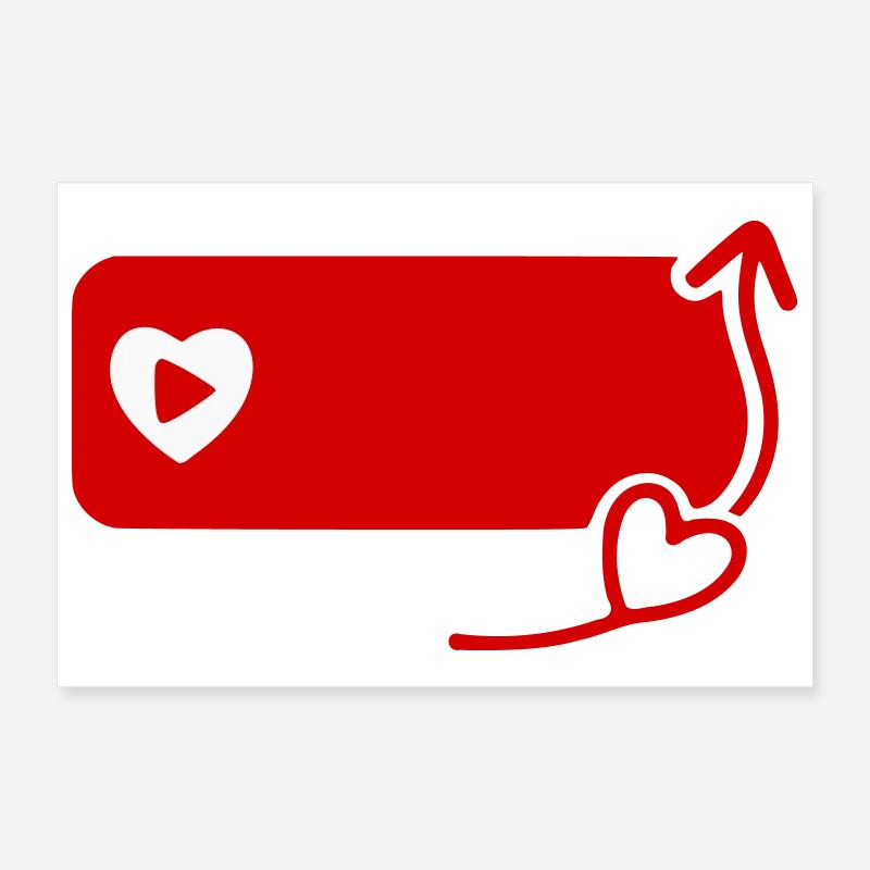 Charmant inspiré de YouTube S’abonner Icône plate Poster 30 x 20 cm