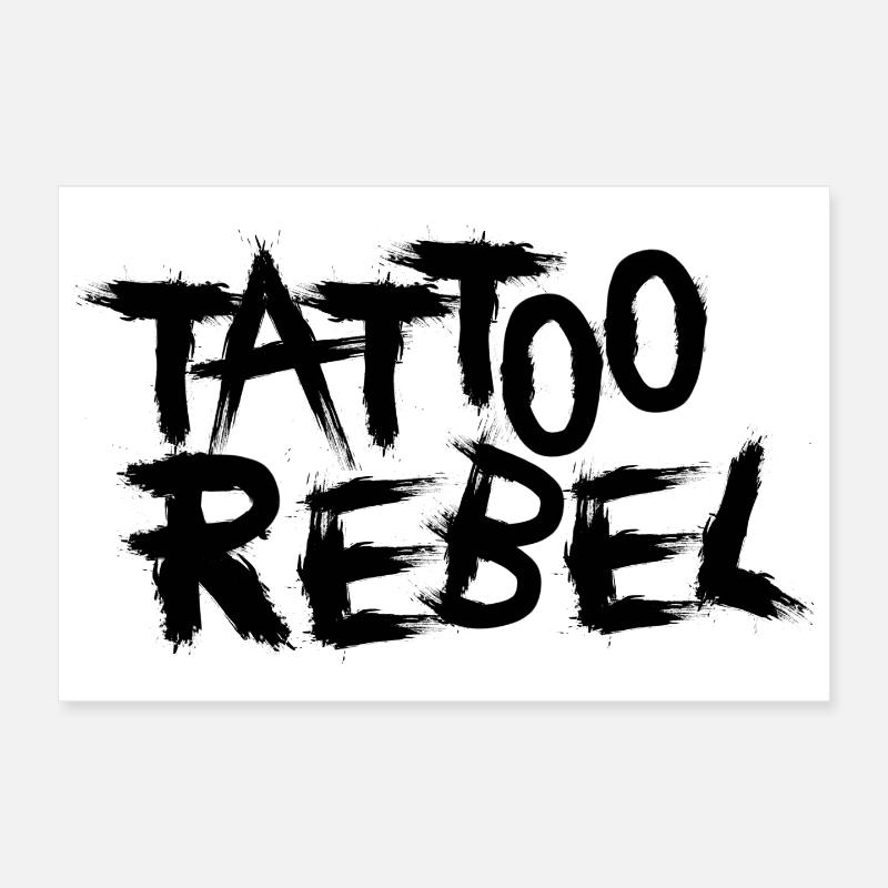 Tattoo Rebel black - Poster 30x20 cm - Weiß