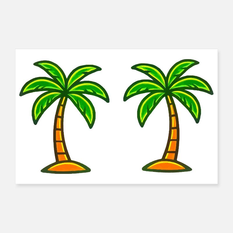 Double Palm Island Impression Poster 30 x 20 cm