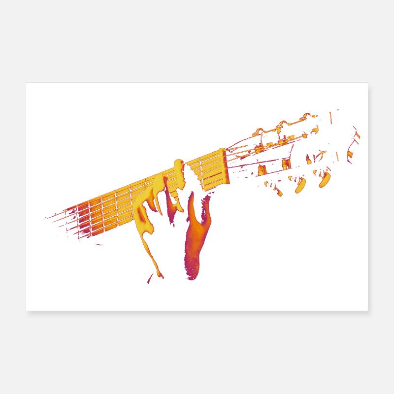 Melodic Hands - Guitar Fire Vibe Poster 30 x 20 cm