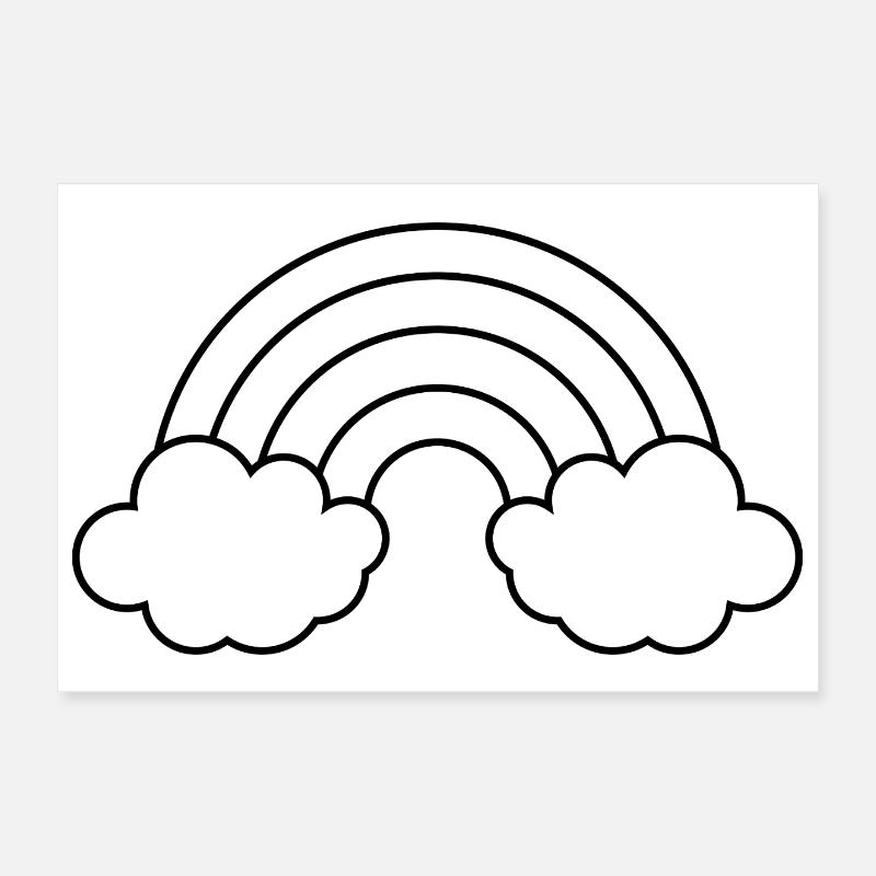 Rainbow outline Poster 12" x 8" (30x20 cm)