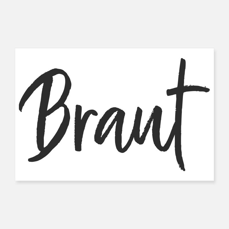 Braut Handlettering Design Poster 30x20 cm