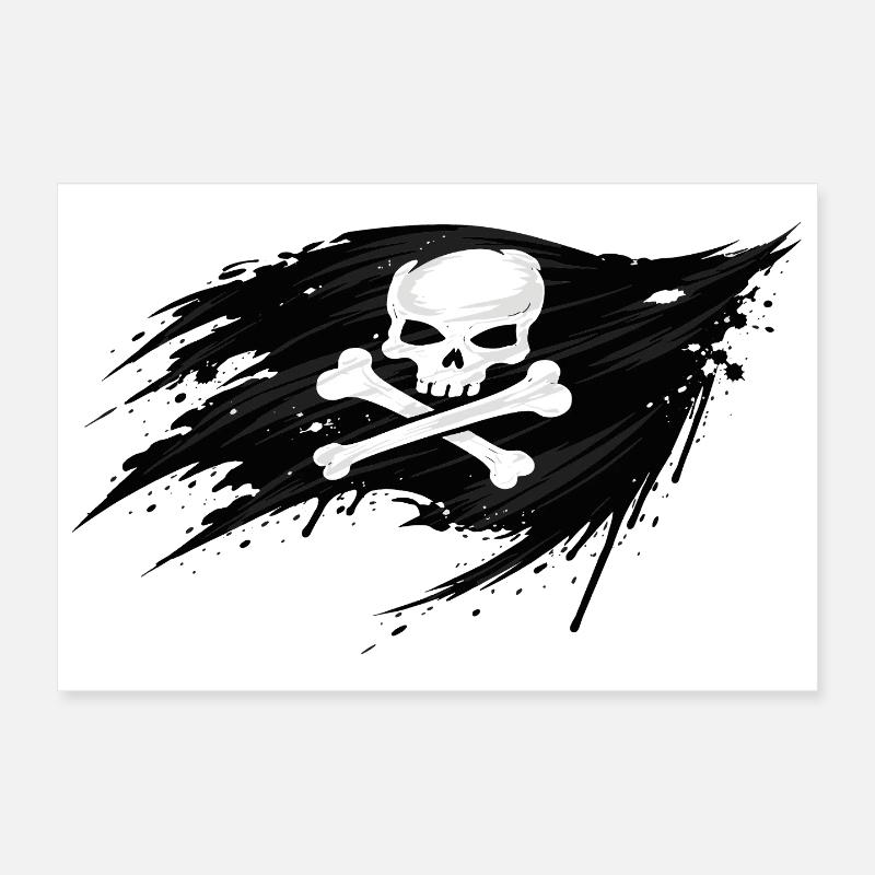 Drapeau du crâne – Symbole du pirate Poster 30 x 20 cm