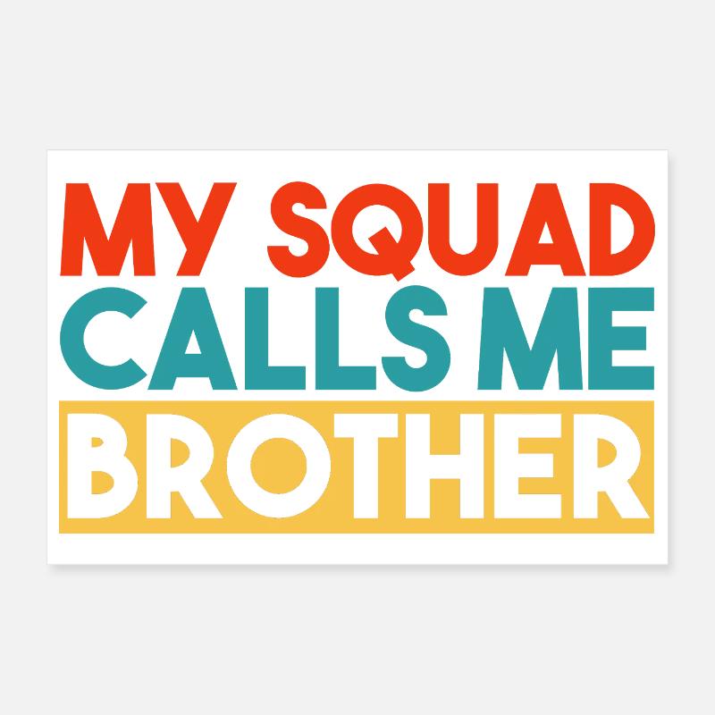 Mon escouade m’appelle Brother Typographie rétro Poster 30 x 20 cm
